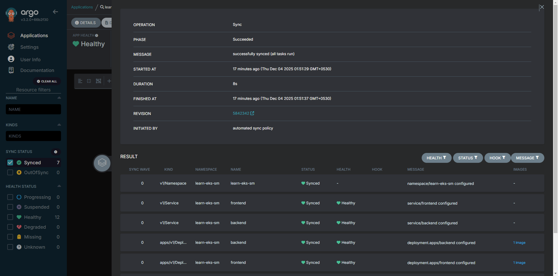 Sync Status